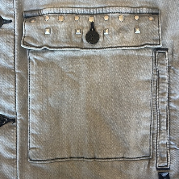 Lularoe Kenny Denim Jacket with Tiger Face in Grey Denim Size 2XL - Picture 7 of 7